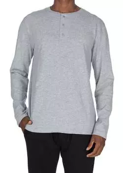 Супермягкая кофта с длинным рукавом Henley Unsimply Stitched, цвет heather ligth grey
