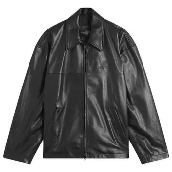 Супермягкая кожаная куртка на молнии Balenciaga, черный