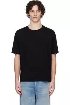 Супермягкая шерстяная футболка jersey Auralee, черный