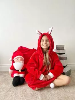 Супермягкая толстовка с капюшоном Christmas Red Fox Fox In A Box, красный