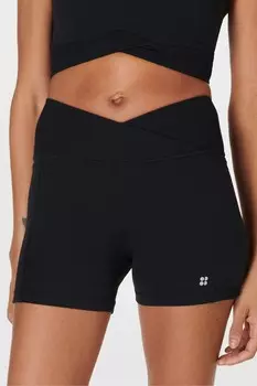 Супермягкие и ультралегкие шорты для йоги с запахом Sweaty Betty, черный