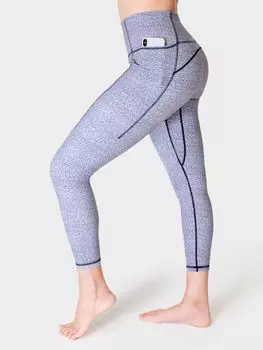 Супермягкие леггинсы для спортзала размером 7/8 Sweaty Betty, фиолетовый текстурный туман