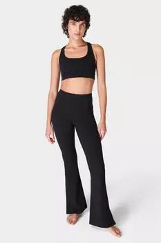 Супермягкие расклешенные брюки для йоги 32 Sweaty Betty, черный