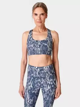 Супермягкий двусторонний бюстгальтер Sweaty Betty, синий змеиный принт