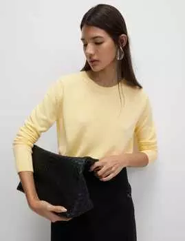 Супермягкий джемпер с круглым вырезом Marks & Spencer, цвет Buttercup