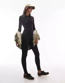 Супермягкий комбинезон с длинными рукавами Topshop черного цвета