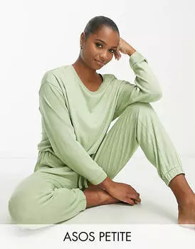 Супермягкий комбинезон шалфейного цвета ASOS DESIGN Petite Lounge