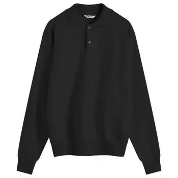 Супермягкий свитер-поло Auralee, черный