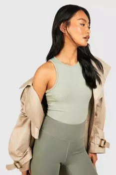 Супермягкое боди премиум-класса с воротником-борцовкой boohoo, зеленый