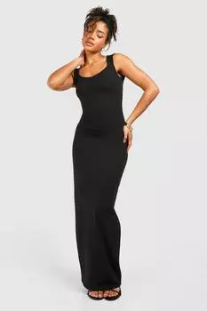 Супермягкое платье макси премиум-класса в форме сердца boohoo, черный