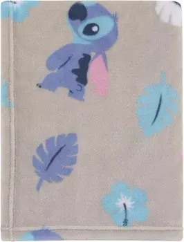 Супермягкое плюшевое детское одеяло Disney Stitch серого, синего, цвета морской волны и белого цвета NoJo, Stitch - Blue