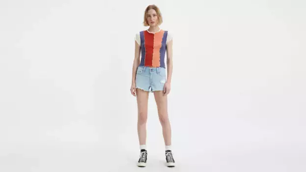 Супернизкие женские шорты Levi's, цвет Betting the House - Light Wash