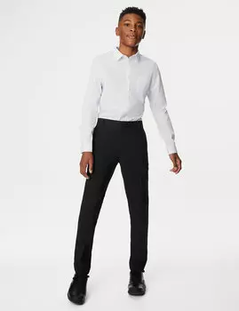 Супероблегающие удлиненные школьные брюки для мальчиков (2–18 лет) Marks & Spencer, черный