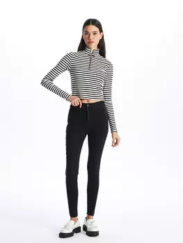 Супероблегающие женские джинсовые брюки LCW Jeans, черное родео