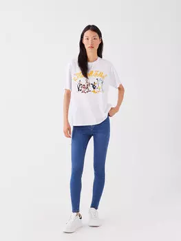 Супероблегающие женские джинсовые брюки с нормальной талией LCW Jeans, среднее индиго родео