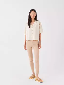 Супероблегающие женские джинсовые брюки с высокой талией LCW Jeans, бежевый