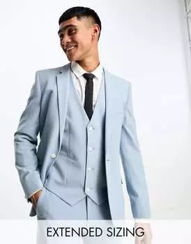 Супероблегающий пиджак бледно-голубого цвета ASOS DESIGN Wedding