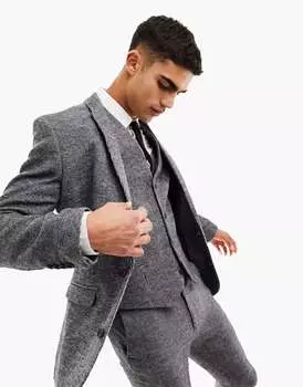Супероблегающий пиджак из смесовой шерсти ASOS Wedding