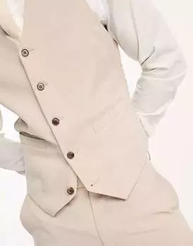 Супероблегающий жилет цвета экрю ASOS