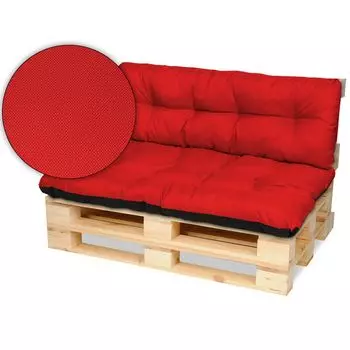 Суперподушка24. Подушка для поддонов Подушки для поддонов Подушка сиденья - 120x80 см и спинка 120x38 см - для улицы и для дома - розовый SuperKissen24., красный