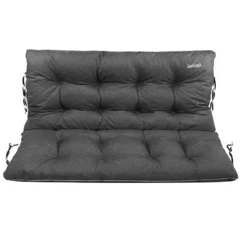 СуперПодушка24. Подушка сиденья Подушка для скамейки для садовой скамейки - Подушка для скамейки Подушка для скамейки 140x60x50 см с 2 подушками для стульев 48x96 см - атмосферостойкая - бежевый лен SuperKissen24., черный