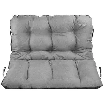 СуперПодушка24. Подушка сиденья Подушка для скамейки для садовой скамейки - Подушка для скамейки Подушка для скамейки 100x60x50 см - атмосферостойкая - черный лен SuperKissen24., серый