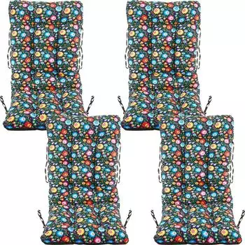 СуперПодушка24. Подушки для стульев Подушки для сидений и спинки стульев набор из 4 шт. 48x48x48 см - для улицы и для интерьера - водонепроницаемые - серый лен SuperKissen24.