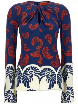 Суперрасклешенная блузка La DoubleJ, синий