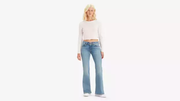 Суперрасклешенные женские джинсы Levi's, цвет The Big Idea - Medium Wash