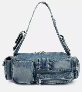 Суперстильный маленький джинсовый кроссбоди Balenciaga, Vintage Blue