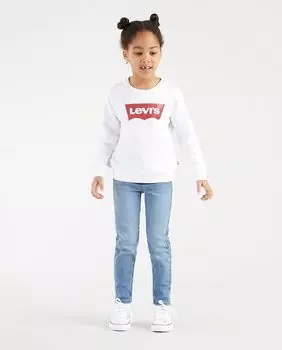 Суперузкие брюки для девочки темно-синего цвета Levi's, темно-синий