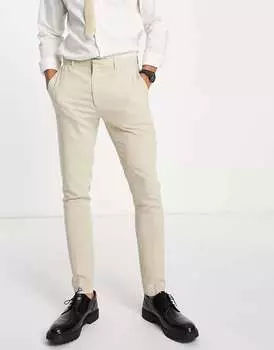 Суперузкие брюки светло-коричневого цвета ASOS
