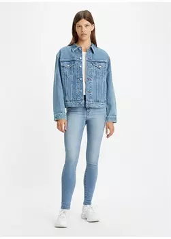 Суперузкие синие женские джинсовые брюки с высокой талией Levis