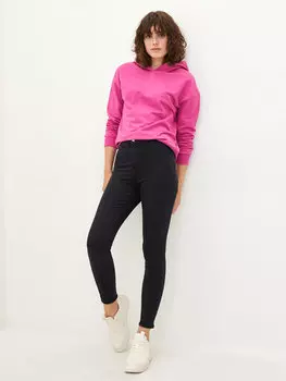 Суперузкие женские джинсовые брюки с высокой талией и карманами в стиле родео LCW Jeans, черное родео