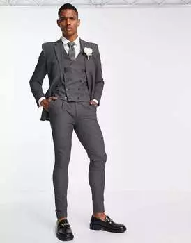 Суперузкий пиджак из ткани премиум-класса Noak с микротекстурой древесного угля