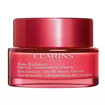 Супервосстанавливающий увлажняющий крем для лица Rose Radiance 2-в-1, омолаживающий дневной крем для зрелой кожи, придающий сияние, содержит пептиды для придания розового сияния, подходит для всех типов кожи, 1,7 унций Clarins
