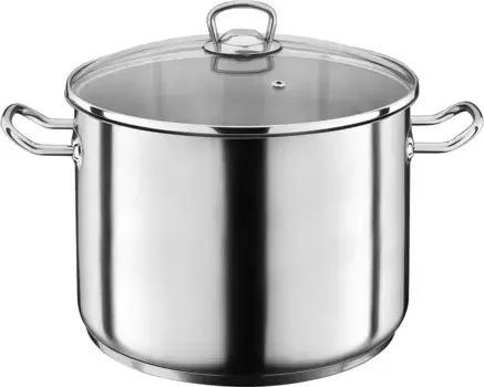 Суповая кастрюля GSW "Profi", нержавеющая сталь, нержавеющая, подходит для больших суповых кухонь, индукционная 28 см + высота 19,0 см, цвет silberfarben