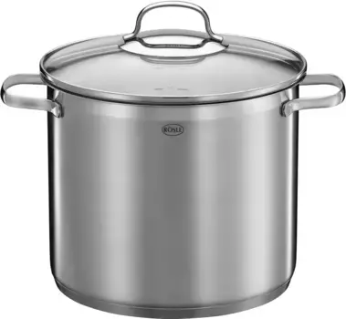 Суповая кастрюля RSLE "ELEGANCE", нержавеющая сталь 18/10, можно мыть в посудомоечной машине и на индукционной плите, 24 см, 8 л 24 см + высота 28 см, цвет silberfarben