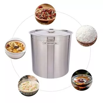 Суповая кастрюля Ведро для супа из нержавеющей стали емкостью 34,34 галлона для спагетти, раков, тушеных блюд GreatDEshop2021