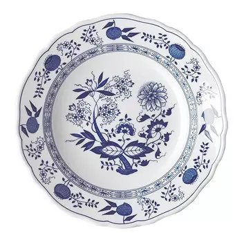 Суповая тарелка (флаг) с узором Синий лук 23 см Hutschenreuther, белый синий