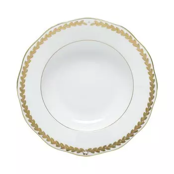 Суповая тарелка Herend с золотой лавровой каймой