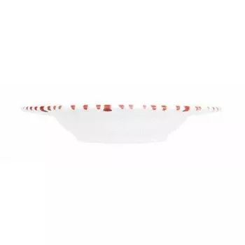 Суповая тарелка красного пламени для гурманов d: 24 см / высота: 4 см Gmundner Keramik, бело-красный