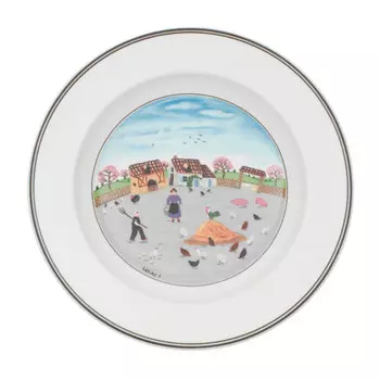 Суповая тарелка Наиф Куриная ферма Design Naif 21 см Villeroy & Boch, красочный