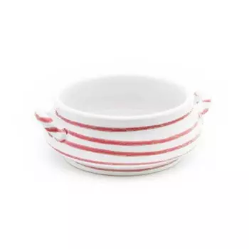 Суповая тарелка с красным пламенем 0,37 л / высота: 5,9 см Gmundner Keramik, бело-красный