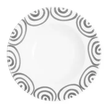 Суповая тарелка серая пламенная Gourmet d: 24 см / высота: 4 см Gmundner Keramik, белый/серый