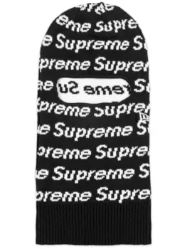 Supreme балаклава Repeat Black из коллаборации с New Era, черный