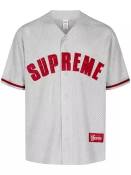 Supreme бейсбольная майка из ультразамши и сетки, белый