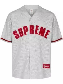Supreme бейсбольная майка из ультразамши и сетки, белый