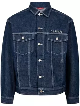 Supreme джинсовая куртка из коллаборации с Smurfs, синий