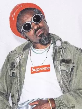 Supreme футболка Andre 3000 с графичным принтом, черный
